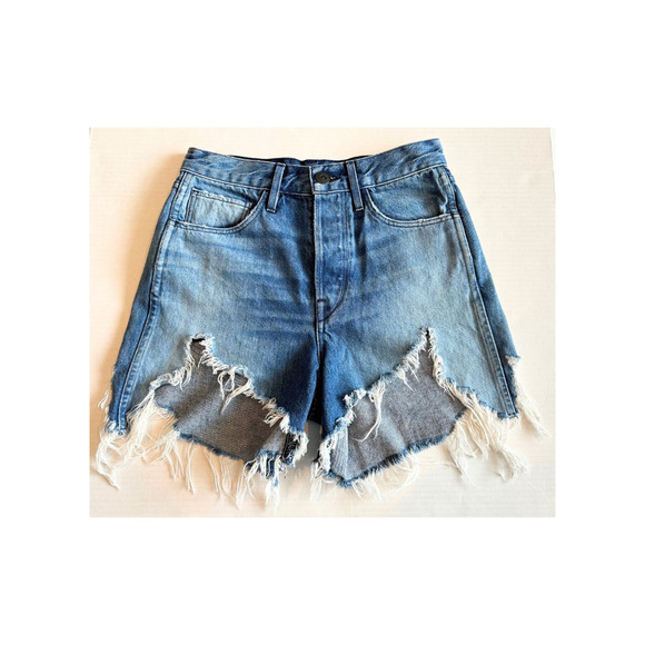 3X1 N.Y.C Carter Shorts Denim Punk Frayed Hem Cutoff Distressed Women’s Size 25 - Picture 1 of 8